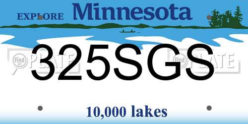 325SGS Minnesota License Plate