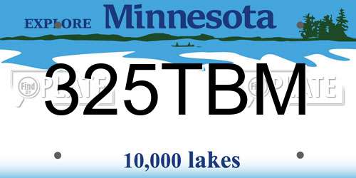 325TBM Minnesota License Plate