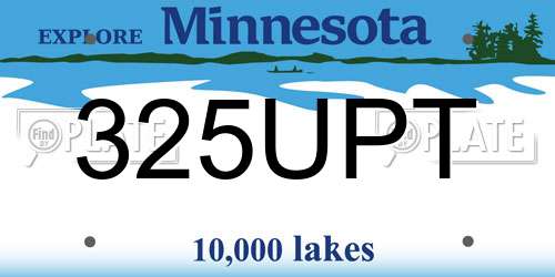 325UPT Minnesota License Plate