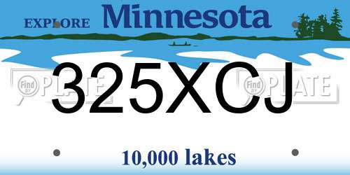 325XCJ Minnesota License Plate