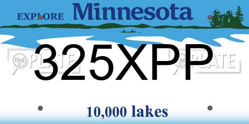 325XPP Minnesota License Plate