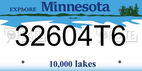 32604T6 Minnesota License Plate