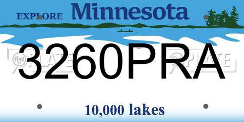 3260PRA Minnesota License Plate