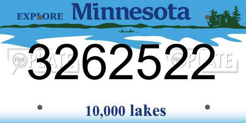 3262522 Minnesota License Plate