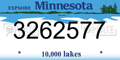 3262577 Minnesota License Plate