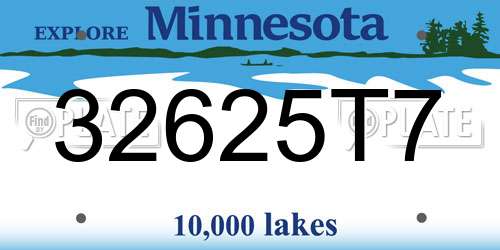 32625T7 Minnesota License Plate
