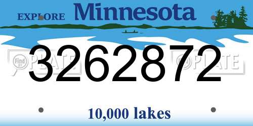 3262872 Minnesota License Plate