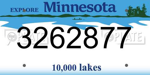 3262877 Minnesota License Plate