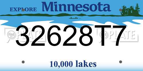 32628T7 Minnesota License Plate