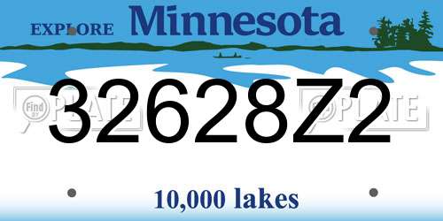32628Z2 Minnesota License Plate