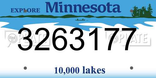3263177 Minnesota License Plate