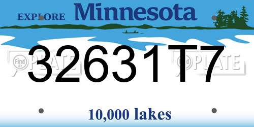 32631T7 Minnesota License Plate