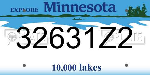 32631Z2 Minnesota License Plate