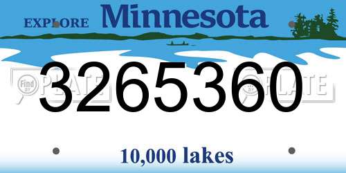3265360 Minnesota License Plate