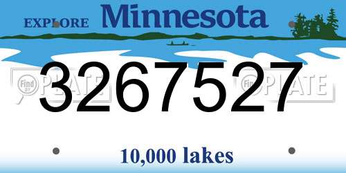 3267527 Minnesota License Plate
