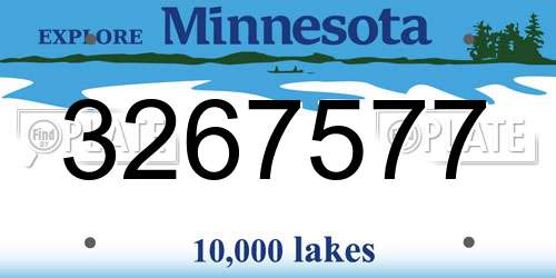 3267577 Minnesota License Plate