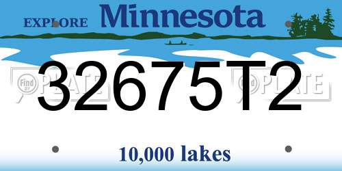 32675T2 Minnesota License Plate