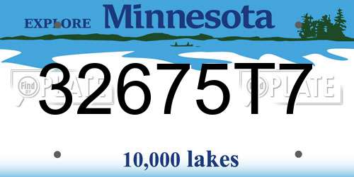 32675T7 Minnesota License Plate