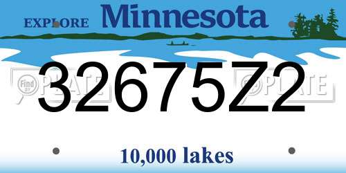 32675Z2 Minnesota License Plate
