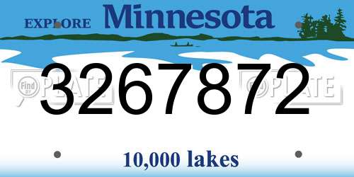 3267872 Minnesota License Plate