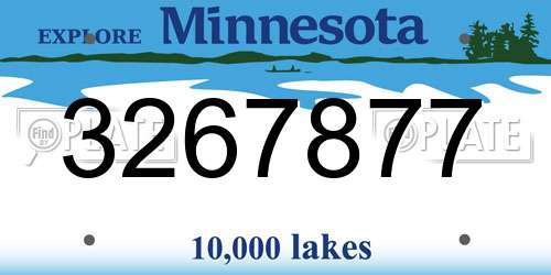3267877 Minnesota License Plate