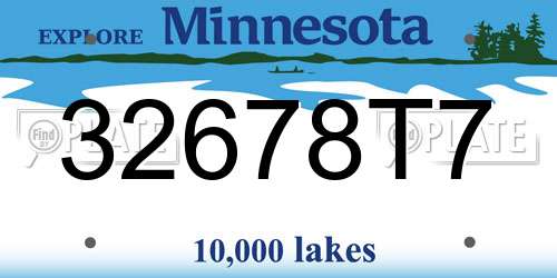 32678T7 Minnesota License Plate