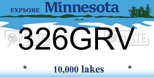 326GRV Minnesota License Plate