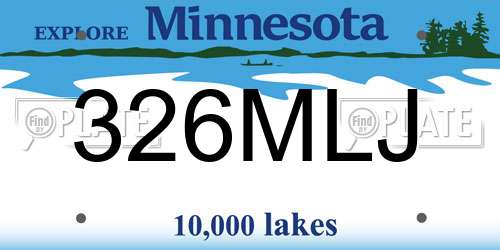 326MLJ Minnesota License Plate