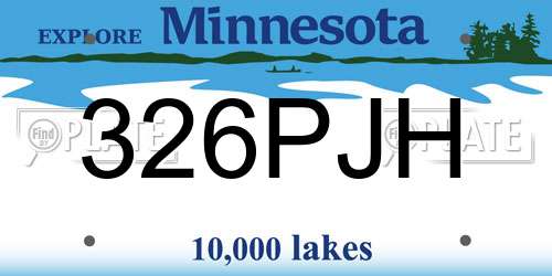 326PJH Minnesota License Plate