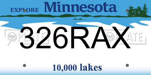 326RAX Minnesota License Plate