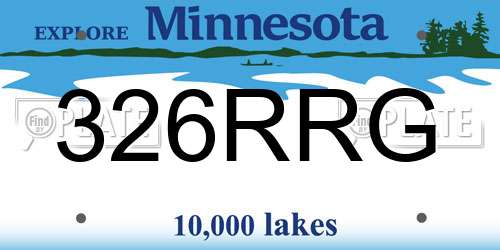 326RRG Minnesota License Plate