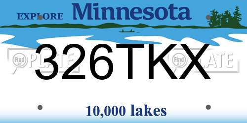 326TKX Minnesota License Plate