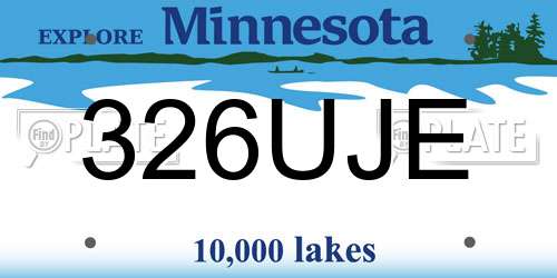 326UJE Minnesota License Plate