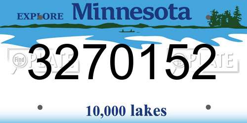 3270152 Minnesota License Plate