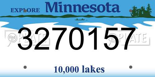3270157 Minnesota License Plate