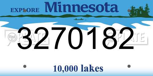 3270182 Minnesota License Plate