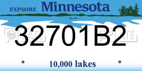 32701B2 Minnesota License Plate