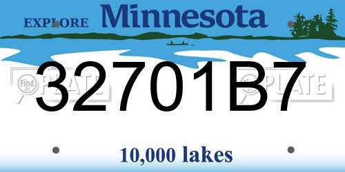 32701B7 Minnesota License Plate
