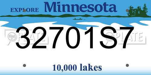 32701S7 Minnesota License Plate