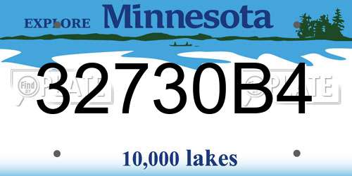 32730B4 Minnesota License Plate