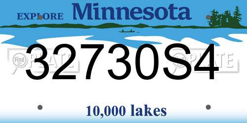 32730S4 Minnesota License Plate
