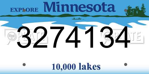 3274134 Minnesota License Plate
