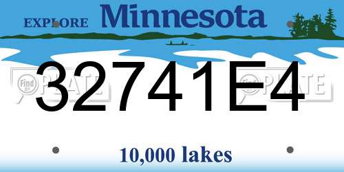 32741E4 Minnesota License Plate