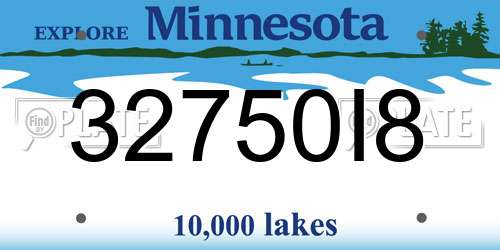 32750I8 Minnesota License Plate