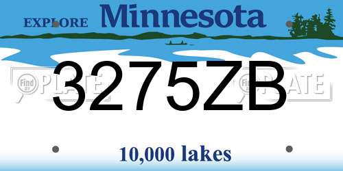 3275ZB Minnesota License Plate