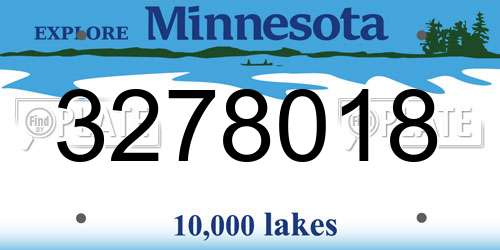 3278018 Minnesota License Plate