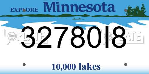 32780I8 Minnesota License Plate