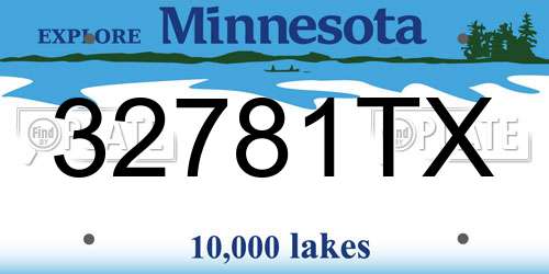 32781TX Minnesota License Plate