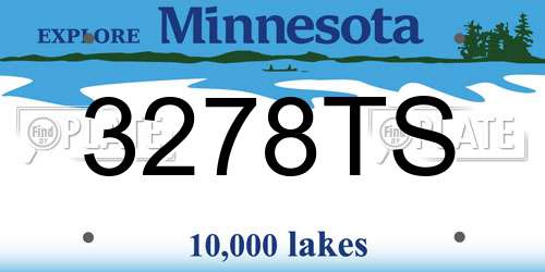 3278TS Minnesota License Plate