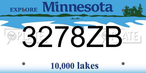 3278ZB Minnesota License Plate